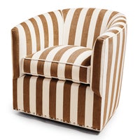Marquee Brown Stripe Chenille Swivel Chair
