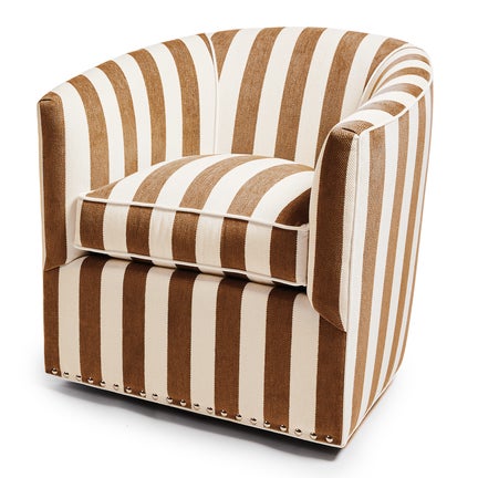 Marquee Brown Stripe Chenille Swivel Chair