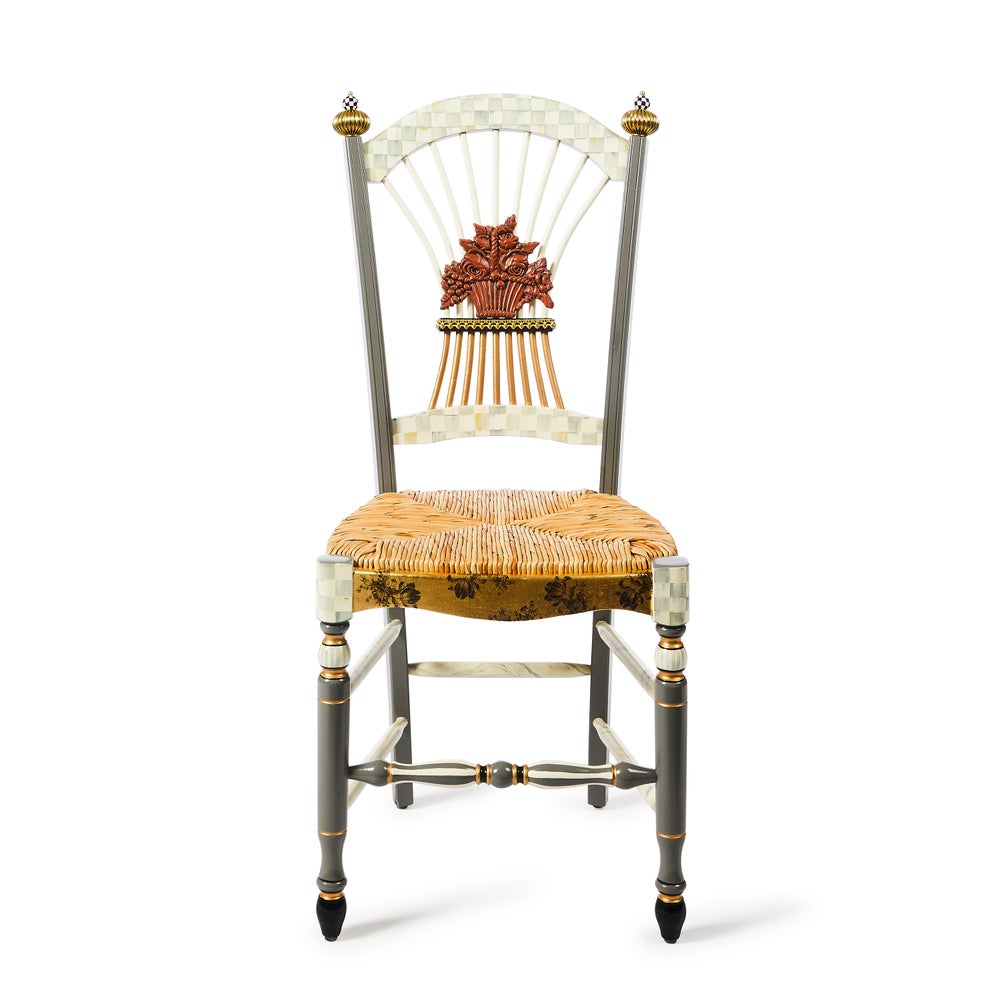 Sterling Check Flower Basket Side Chair mackenzie-childs Panama imagen 1