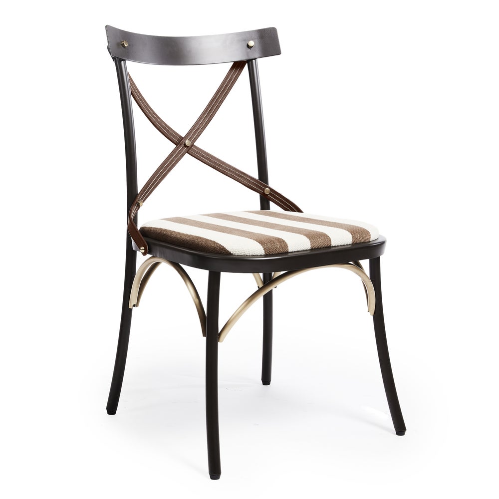 Flatiron Brown Stripe Dining Chair mackenzie-childs Panama imagen 1