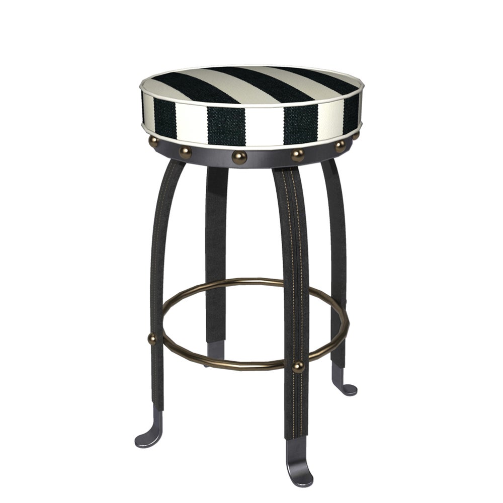 Flatiron Black Stripe Bar Stool mackenzie-childs Panama imagen 1