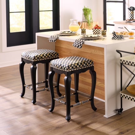 Courtly Check Black Counter Stool