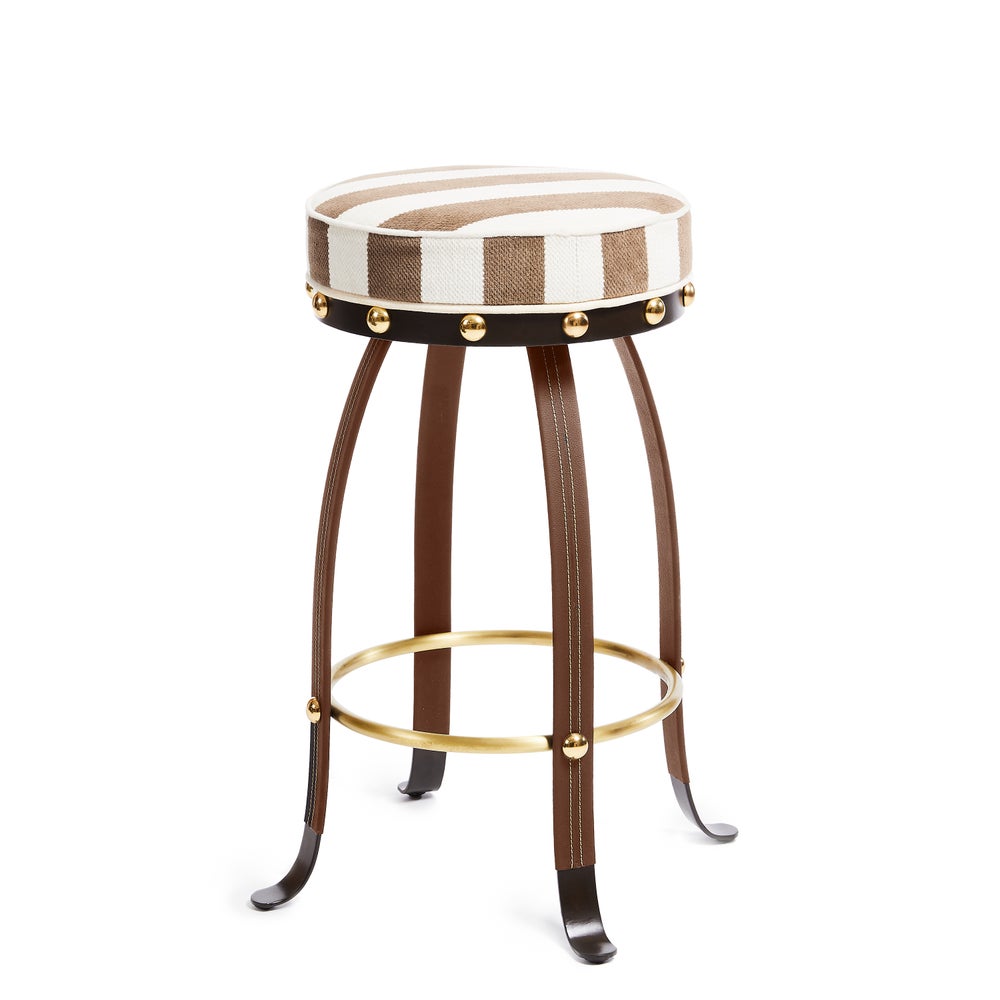Flatiron Brown Stripe Bar Stool mackenzie-childs Panama imagen 1