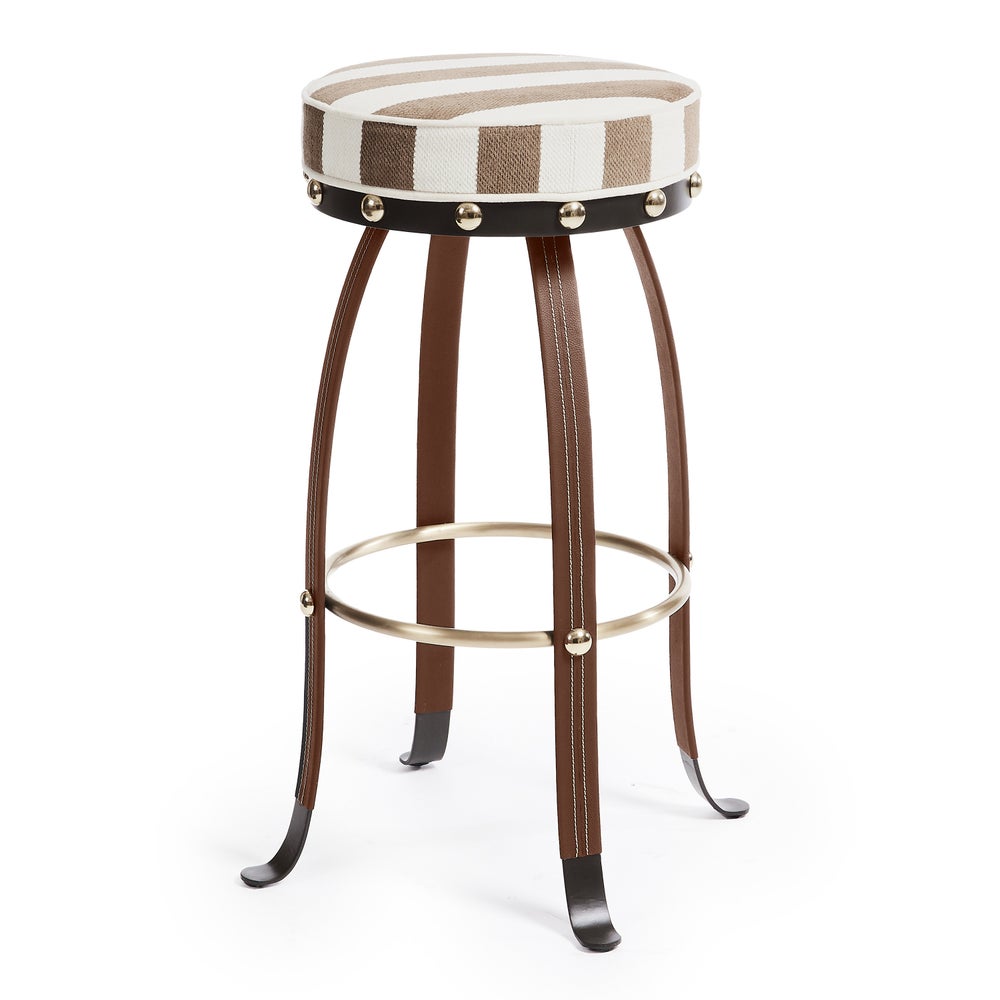 Flatiron Brown Stripe Counter Stool mackenzie-childs Panama imagen 1