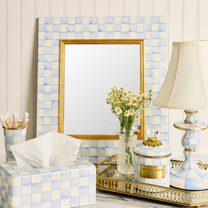 Sky Check Enamel Wall Mirror image number 2