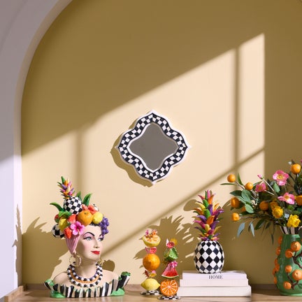 Courtly Quatriflower Small Wall Mirror