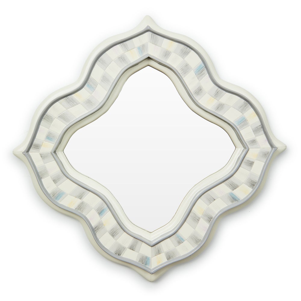 Sterling Quatriflower Small Wall Mirror mackenzie-childs Panama imagen 1 Sterling Quatriflower Small Wall Mirror mackenzie-childs Panama imagen 1
