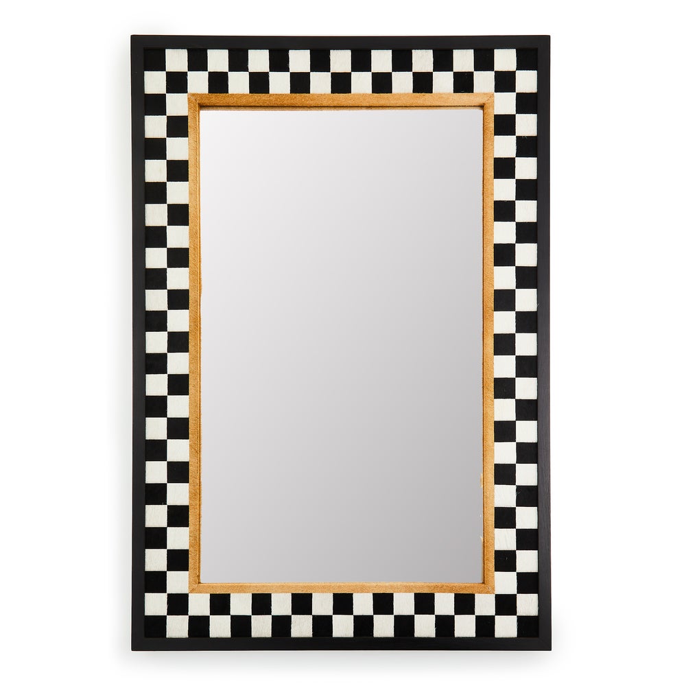 Hopscotch Check Large Rectangle Wall Mirror mackenzie-childs Panama imagen 1