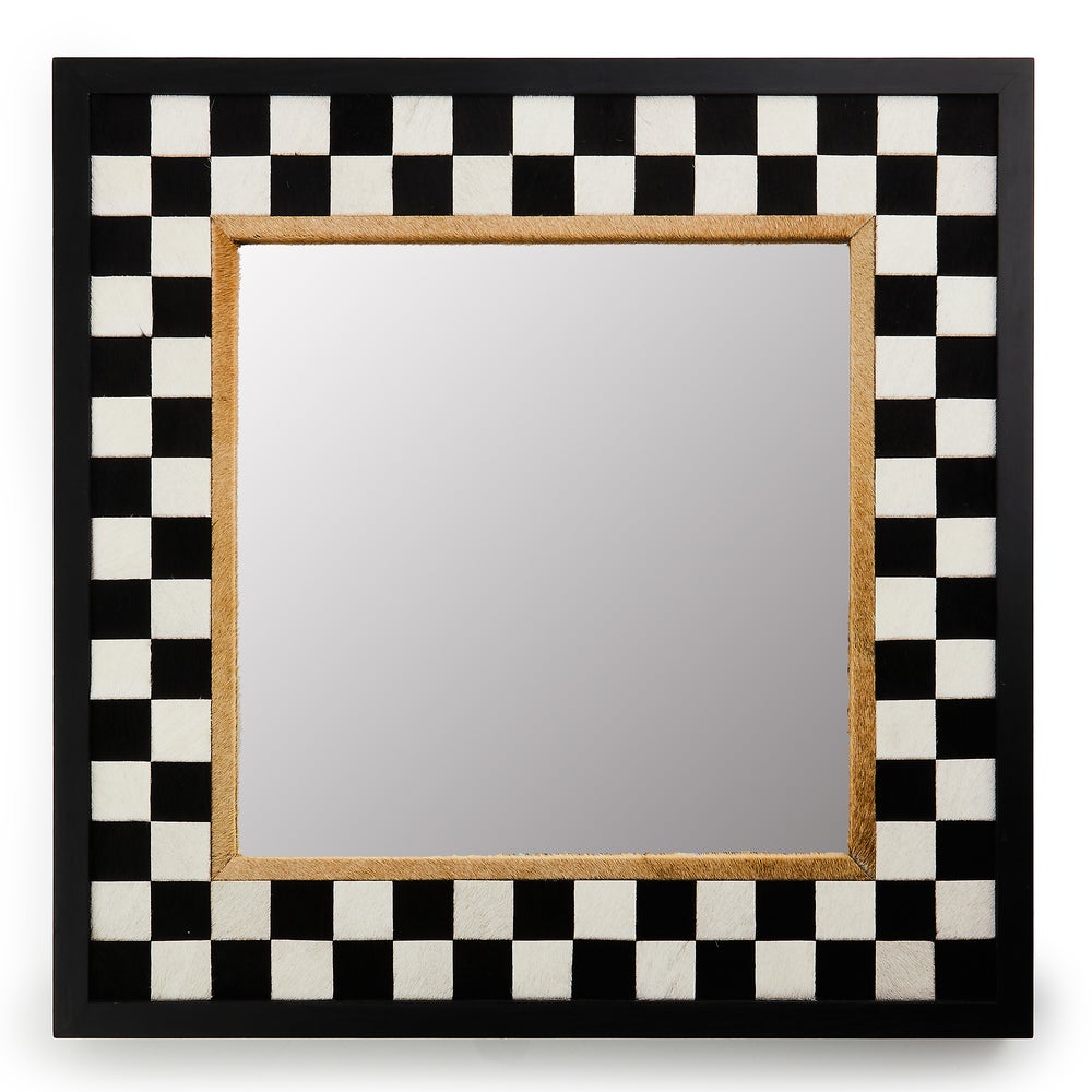 Hopscotch Check Square Wall Mirror mackenzie-childs Panama imagen 1