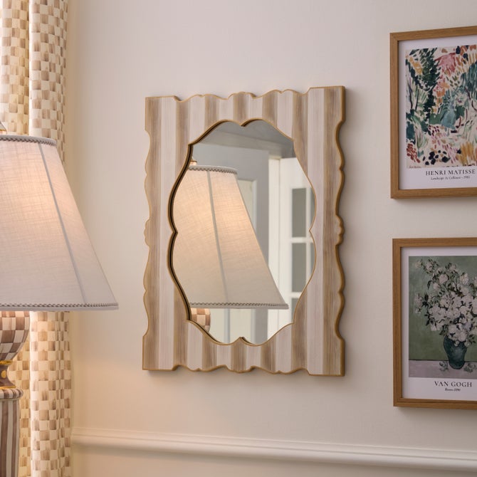 Mocha Stripe Wall Mirror image number 4