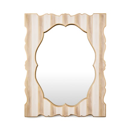 Mocha Stripe Wall Mirror