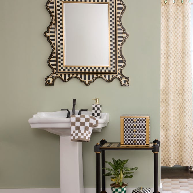 Courtly Check & Stripe Large Wall Mirror image number 1