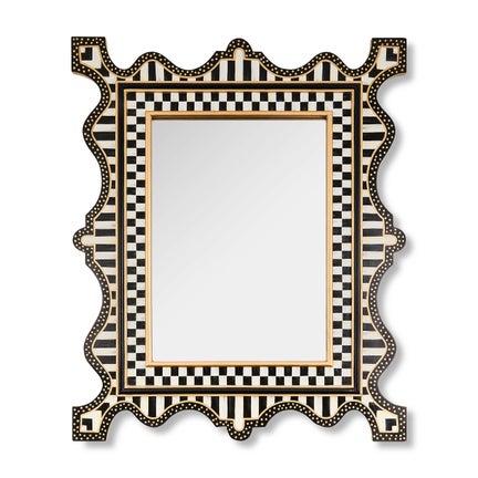 Courtly Check & Stripe Large Wall Mirror
