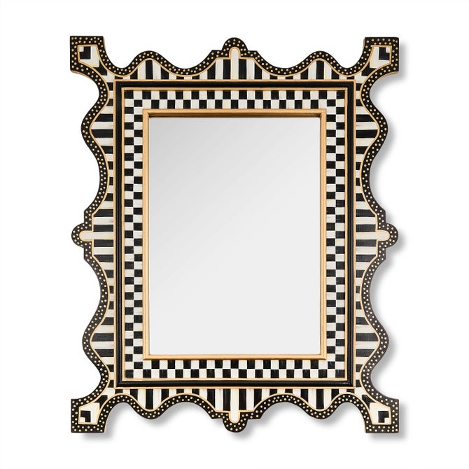 Courtly Check & Stripe Large Wall Mirror image number 0