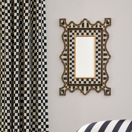 Courtly Check & Stripe Small Wall Mirror