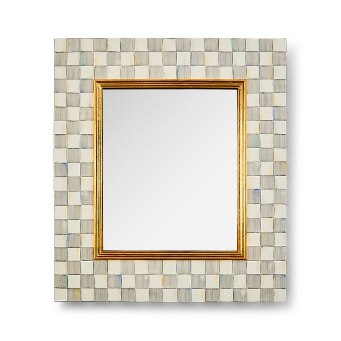 Sterling Check Enamel Wall Mirror image number 0