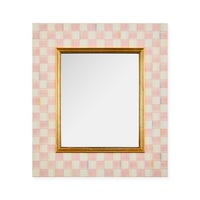 Rosy Check Enamel Wall Mirror