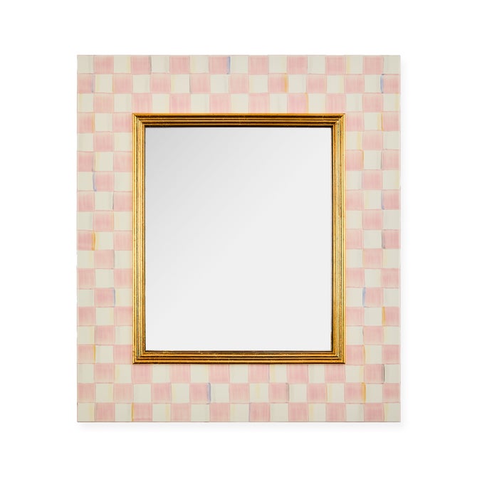 Rosy Check Enamel Wall Mirror image number 0