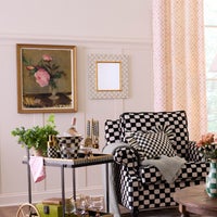 Mocha Check Enamel Wall Mirror