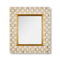 Mocha Check Enamel Wall Mirror