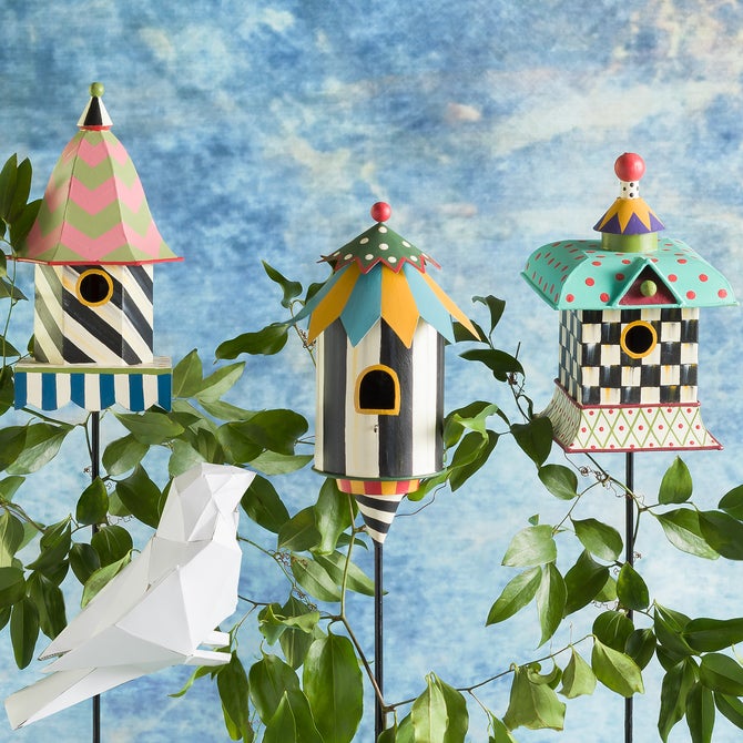 Courtly Check Birdhouse Stake image number 1