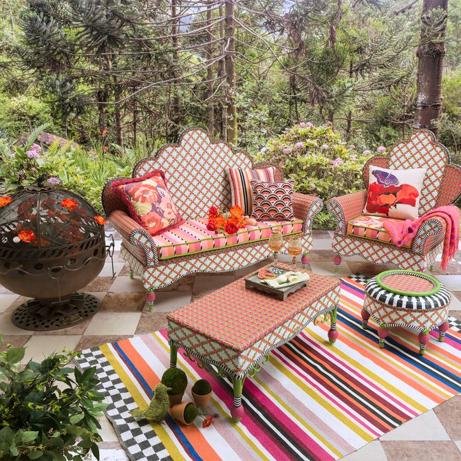 Breezy Poppy Outdoor Loveseat image number 1