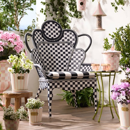 Gambit Check Outdoor Wing Chair