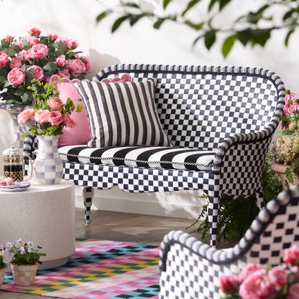 Gambit Check Outdoor Loveseat