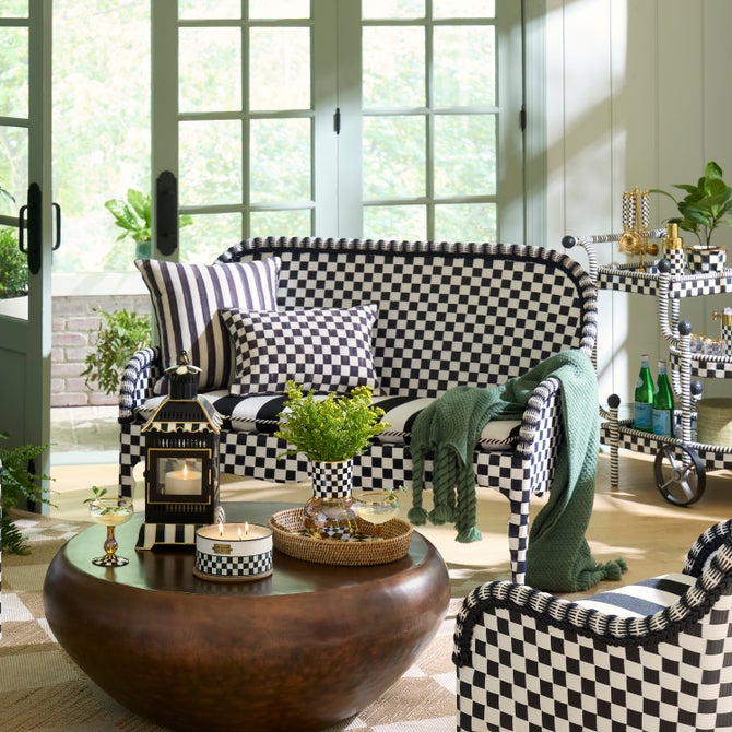 Gambit Check Outdoor Loveseat image number 6