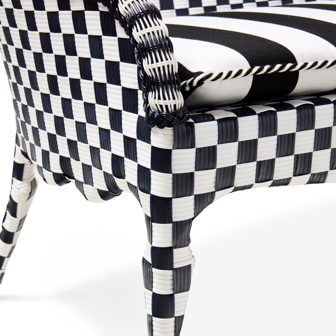 Gambit Check Outdoor Loveseat image number 5