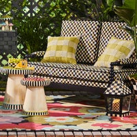 Spindle Check Outdoor Loveseat
