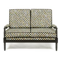 Spindle Check Outdoor Loveseat