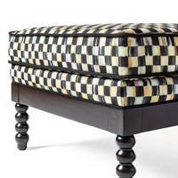 Spindle Check Outdoor Ottoman