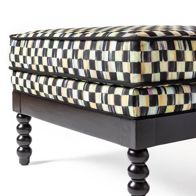 Spindle Check Outdoor Ottoman image number 2