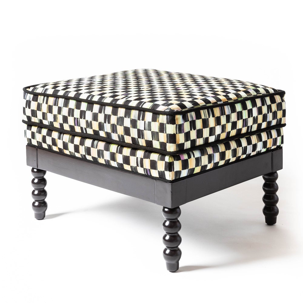 Spindle Check Outdoor Ottoman mackenzie-childs Panama imagen 1
