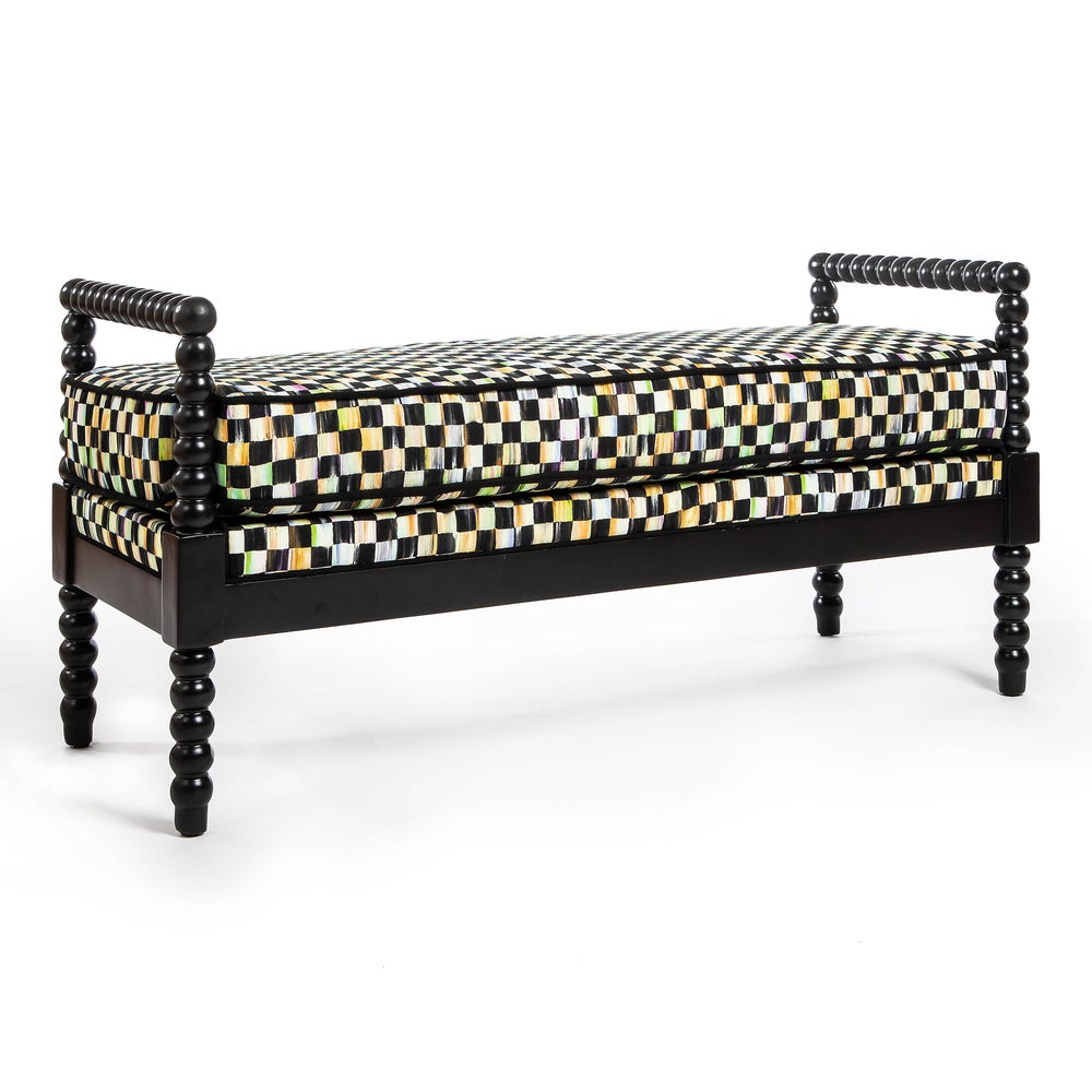 Spindle Check Outdoor Bench mackenzie-childs Panama imagen 1
