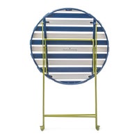 Outdoor Blue & White Metal Bistro Table