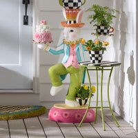 Outdoor Black and White Bistro Side Table