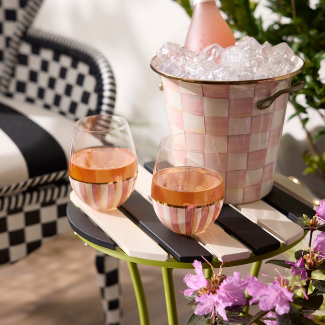 Outdoor Black and White Bistro Side Table image number 2