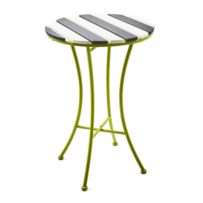 Outdoor Black and White Bistro Side Table image number 0