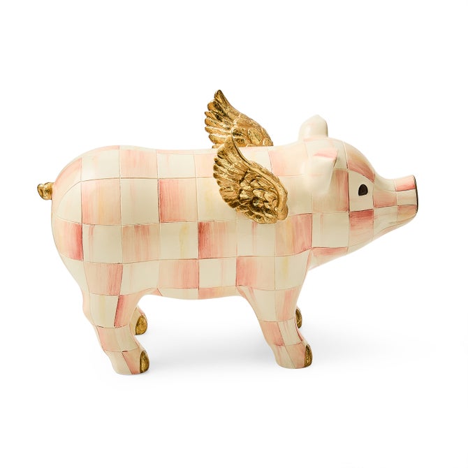 Rosy Check Flying Pig Figurine image number 1