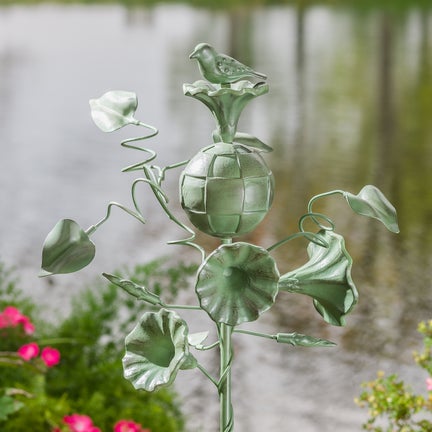 Morning Glory Garden Stake