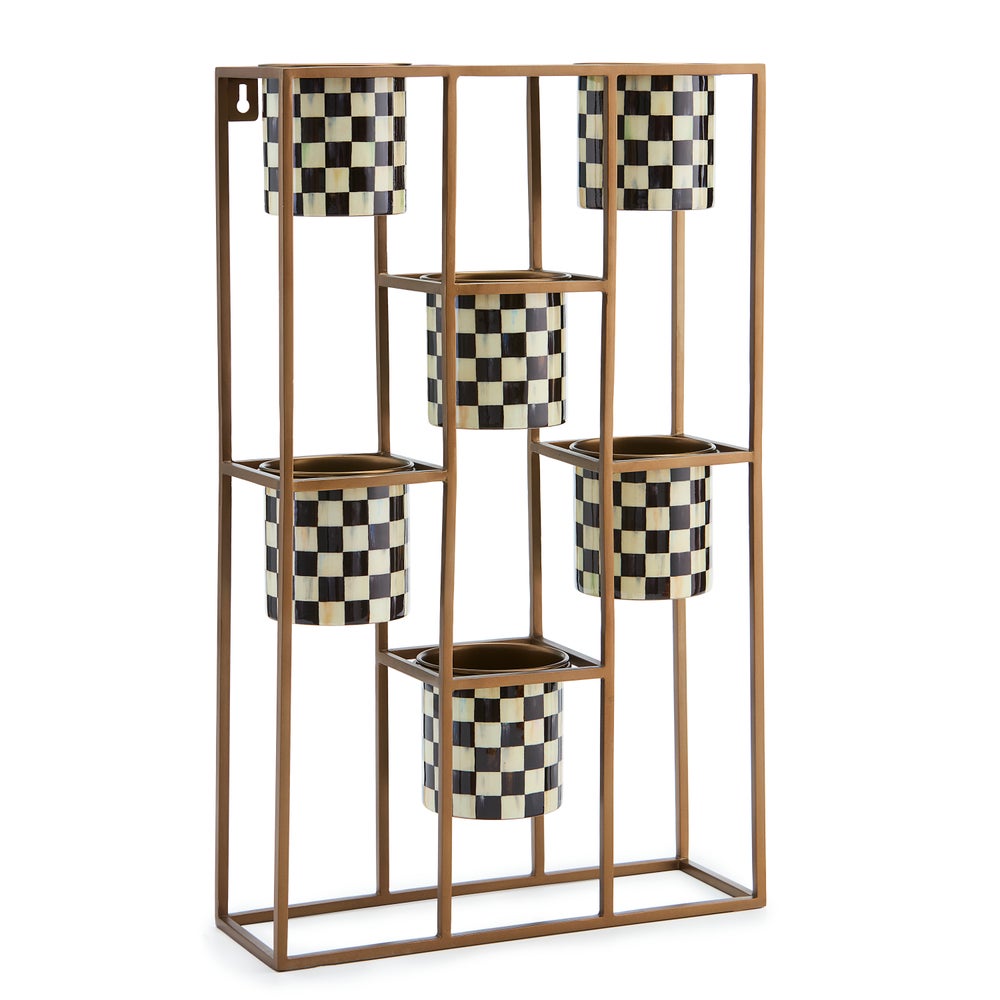 Courtly Check Large Hanging Plant Stand mackenzie-childs Panama imagen 1 Courtly Check Large Hanging Plant Stand mackenzie-childs Panama imagen 1