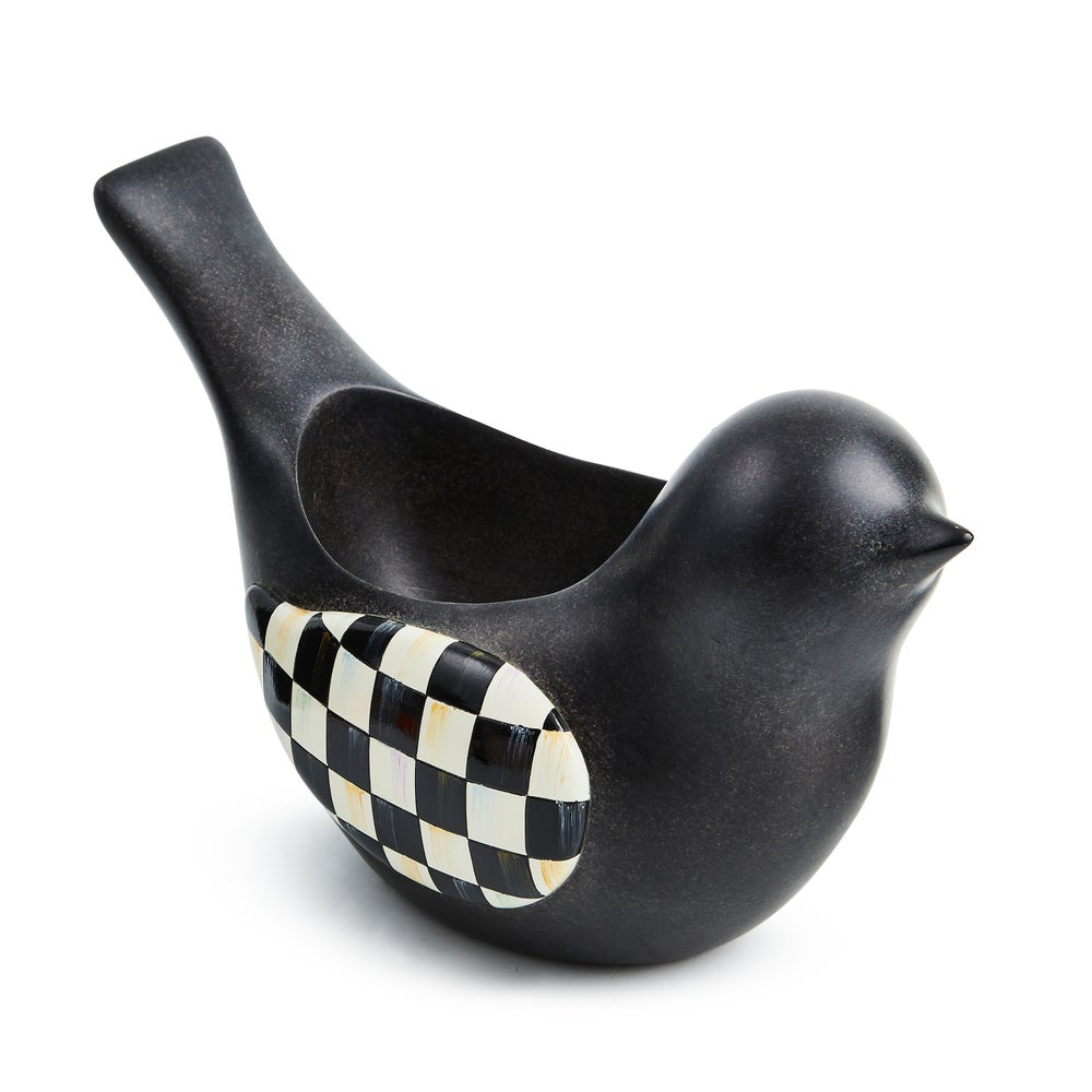 Courtly Check Birdy Planter mackenzie-childs Panama imagen 1 Courtly Check Birdy Planter mackenzie-childs Panama imagen 1