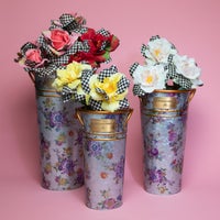 Flower Market Galvanized Flower Buckets, Set of 3
