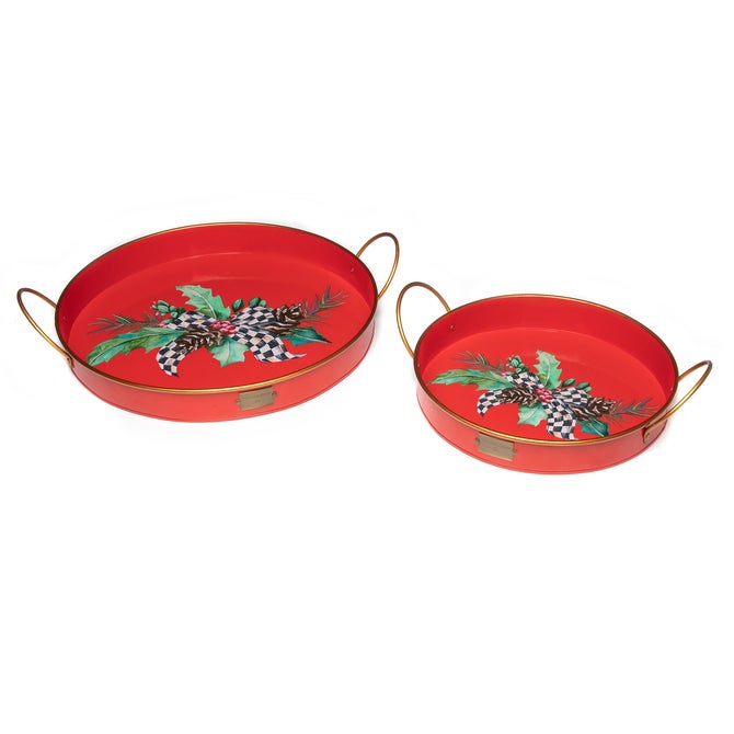 Holly Holiday Serving Trays - Set of 2 image number 0