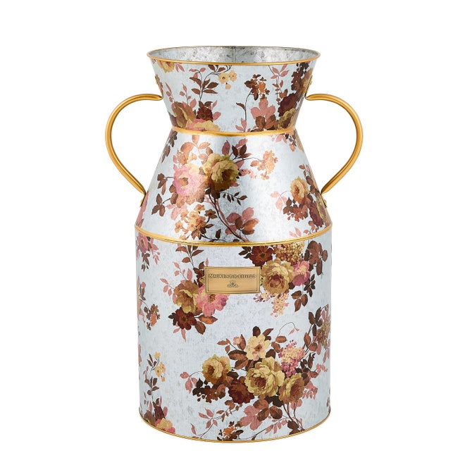 Wild Rose Galvanized Large Milk Can image number 0
