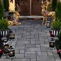Courtly Stripe Large Candle Lantern