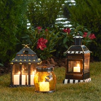 Courtly Stripe Small Candle Lantern