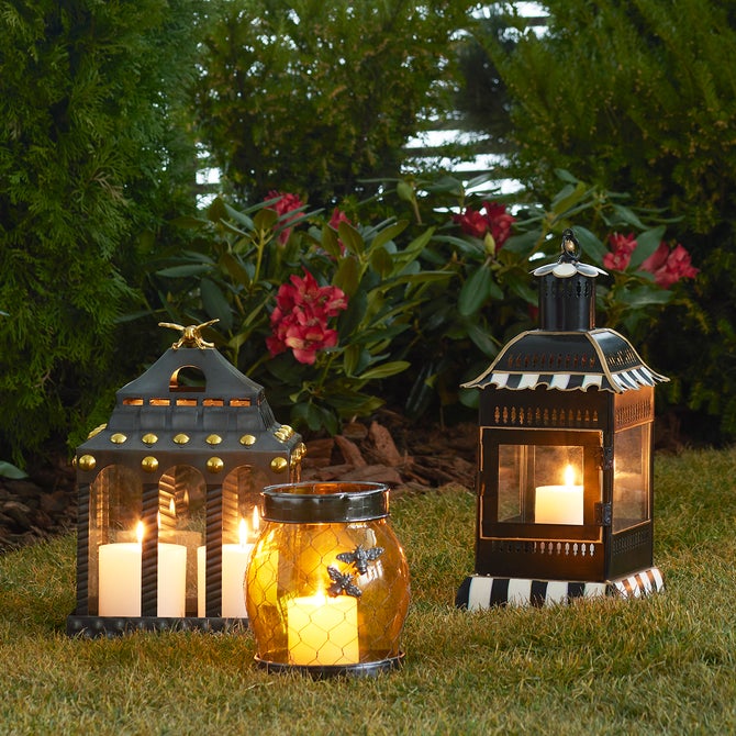 Courtly Stripe Small Candle Lantern image number 8